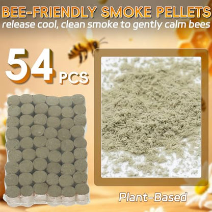 2 Pack Bee Smoker with Pellets, Stainless Steel Bee Hive Smoker with Heat Shield for Beekeeper Daily Beehives Check Easier