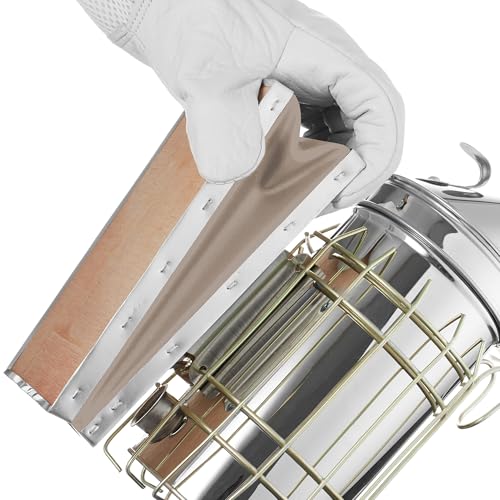 Honey Keeper Bee Hive Smoker Stainless Steel with Heat Shield Beekeeping Beehive Equipment