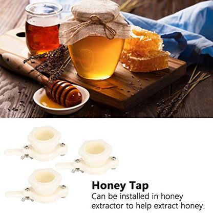 3set Honey Tap Gate Valve, Sealing Convenience Honey Extractor Tap Honey Bucket Accessories for Beekeeping Equipment Supply