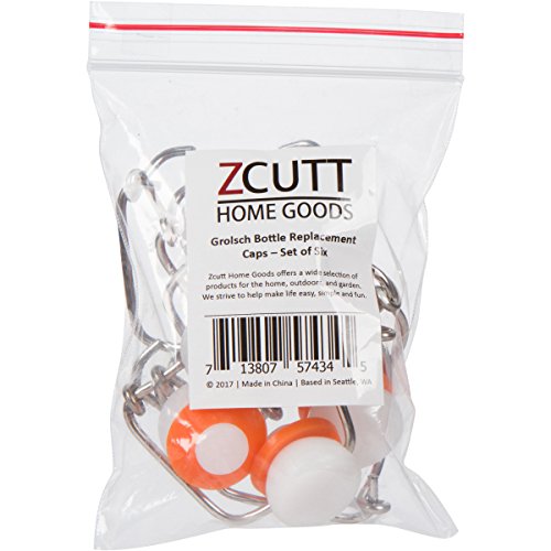 6-pack of Replacement Swing Top Caps with Silicone Seals (For Grolsch Bottles)