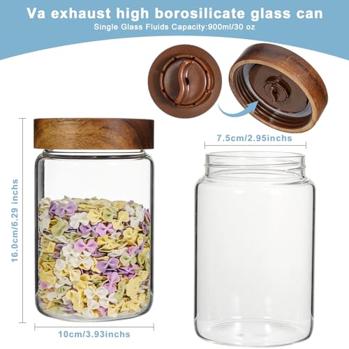 Glass Spice Jars Seasoning Containers Small Glass Jars with Lids Airtight Food Storage Canister for Kitchen Pantry Sugar Tea Coffee Bean Nuts Cookies Herbs Salt (30oz(900ml)*1 pack) - color: 30oz(900ml)*1 pack