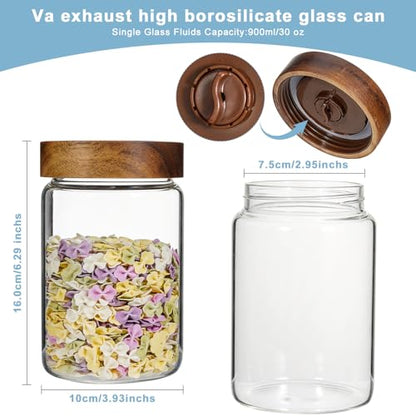 Glass Spice Jars Seasoning Containers Small Glass Jars with Lids Airtight Food Storage Canister for Kitchen Pantry Sugar Tea Coffee Bean Nuts Cookies Herbs Salt (30oz(900ml)*1 pack) - color: 30oz(900ml)*1 pack