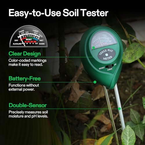 VIVOSUN Digital pH Meter, 3-in-1 TDS/EC/Temperature Meter, 3-in-1 Soil Moisture/pH/Light Tester Combo for Home, Garden and Hydroponics, Yellow-Blue-Green - color: Yellow, green, blue
