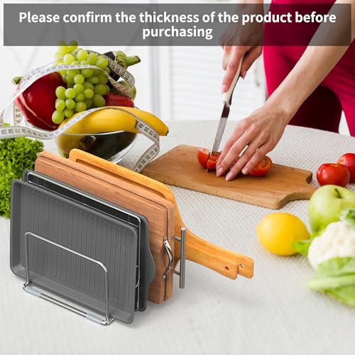 Cutting Board Holder Stand, Chopping Board Organizer Rack with 304 Stainless Steel, Cookie Sheet Storage Organizer, 1.0 & 1.2 Inch Wide Slots (1 Pack) - size: 1.0 & 1.2 in Slots - 1 Pack
