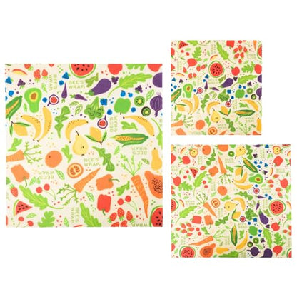 Bee's Wrap Beeswax Wraps for Food - 3 Pack of Assorted Beeswax Wraps - Small, Medium & Large Wrap - Plastic Free Made in USA Reusable Natural Food Wrap - Garden Party Print - style: 3 Pack (Garden Party)