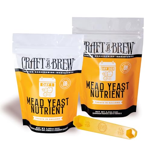 Craft A Brew - Mead Yeast Nutrient - Staggered Mead Yeast Nutrients - For Healthy and Productive Fermentation - Ingredients for Home Brewing - Mead Making Supplies - Yields 10 Gallons - style: Mead Yeast Nutrient