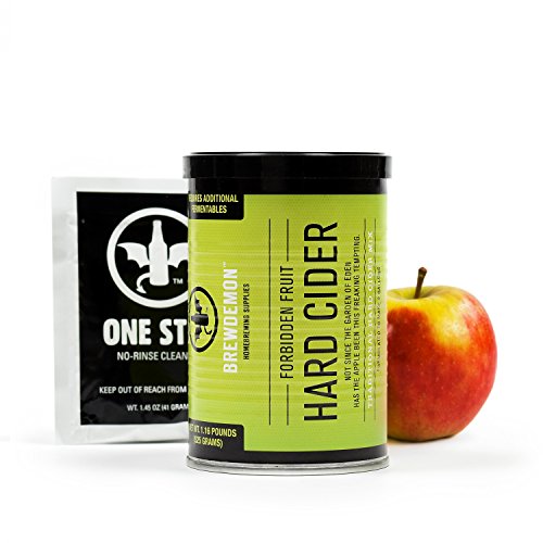 Hard Cider Kit w/Bottles – NO AIRLOCK OR SIPHON REQUIRED – Conical Fermenter Eliminates Sediment and Makes Wicked-Good Home Made Hard Cider - 2 Gal. Hard Cider Recipe included