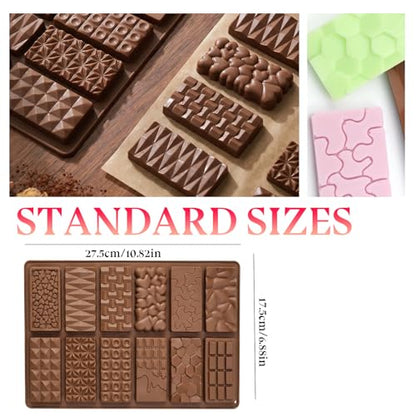 2 Pieces Silicone Break Apart Chocolate Moulds,Silicone Square Mold,Non-Stick Candy Chocolate Bar Mold,Reusable Candy Protein Silicone Chocolate Mold （C） - color: 2 Pc