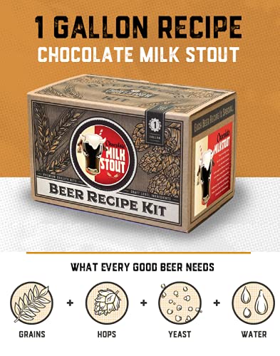 Craft A Brew Recipe Kit - Chocolate Milk Stout Refill - 1 Gallon - Ingredients for Home Brewing Beer - color: Chocolate Milk Stout