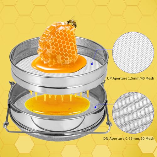 Beekeeping Extract Tools Double Bee Sieve Honey Debris Strainer Filter Honey Stainless Steel