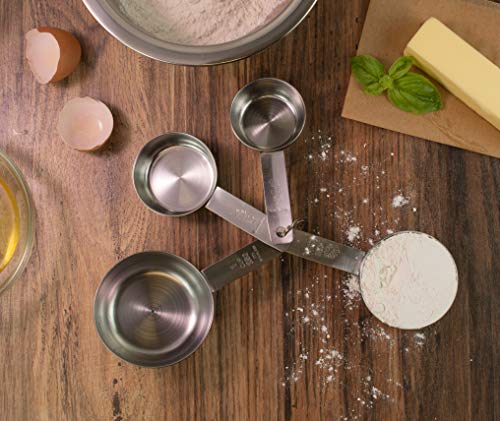 Mrs. Anderson’s Baking Measuring Cups, Engraved Measurements for Liquid or Dry Ingredients, Stainless Steel, 4-Piece Set - size: 4-Piece Set, Standard