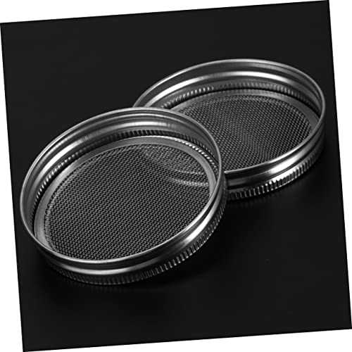 2pcs Stainless Steel Sprouting Screen Lids for Wide Mouth Mason Jars Fermentation Lids Mesh Strainer - size: Size 3
