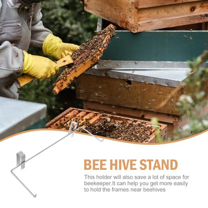 Toddmomy Beekeeping Frame Holder and Metal Beehive Shelf Portable Hanging Rack for Bee Houses Apiculture Stand Tool for Honey Harvesting and Hive Storage