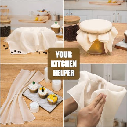 Amrules Cheese Cloths for Straining, 4PCS 36x36 Inch Grade 100 Cheese Cloth, Reusable Washable Unbleached Pure Cotton Cheesecloth for Cooking and Cheese Making with Hemmed Edge - size: 36x36 Inch - 4 PC