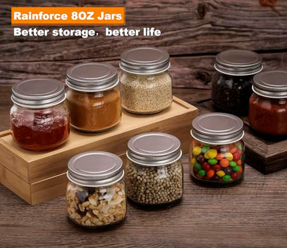 Mason Jars 8 oz 30 Pack- Small Mason Jars With Silver Lids -1/4 Quart Canning Jars| Storage Glass Jars With Lids For Jelly, Jam, Honey, Pickles - Spice Glass Jars - With 30 Chalkboard Labels - color: Silver