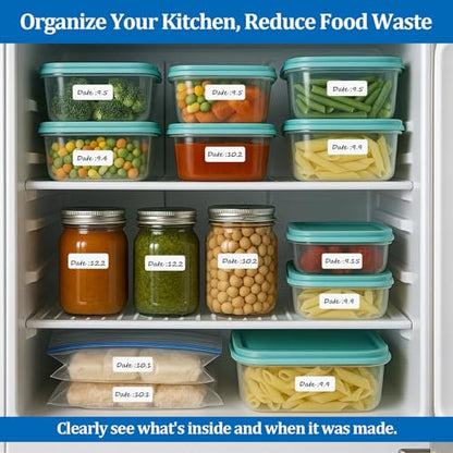 500 Pack Blank Removable Freezer Labels Food Labels for Containers, Pantry Organization Waterproof, Write-On Freezer Labels for Kitchen, Restaurant & Grocery （1 * 2 Inch） - size: 500 Pack