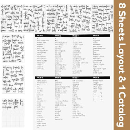 170PCS Food Pantry Labels, Kitchen Container Storage Labels Spice Organize Storage Jars Boxes Bottles Preprinted Black Script Clear Stickers - Water and Oil Resistant - color: Kitchen Labels-clear