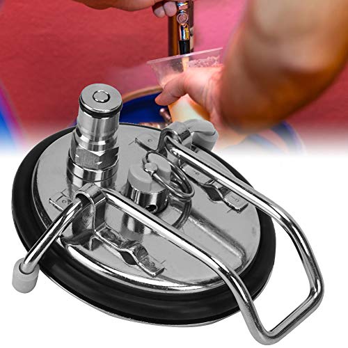 Homebrew Carbonation Keg Lid with 0.5 Micron Stainless Steel Carbonation Stone Replacement Compatible with Pepsi Kegs