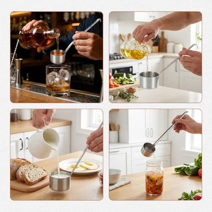 Wine Measuring Spoon Stainless Steel Wine Ladle Wine Dipper Spoon Beer Pouring Measure Spoon with Hook Ladle 25ML/50ML/125ML/250ML/500ML Kitchen Tools(500ML) - size: 500ML