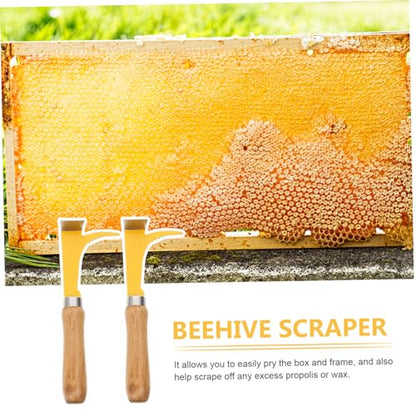 YARNOW 2pcs Beehive Scraper Tool Wooden Handle Beekeeping Lifter Beekeeping Tool