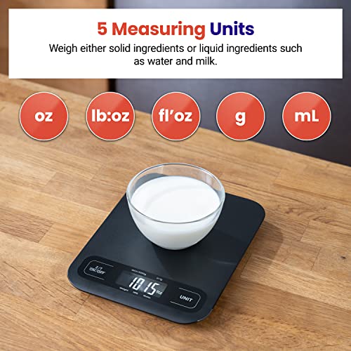 Etekcity Food Kitchen Scale, Digital Mechanical Weighing Scale,Grams and Ounces for Weight Loss, Baking, Cooking, Keto and Meal Prep, Large, Matte Black - color: Black