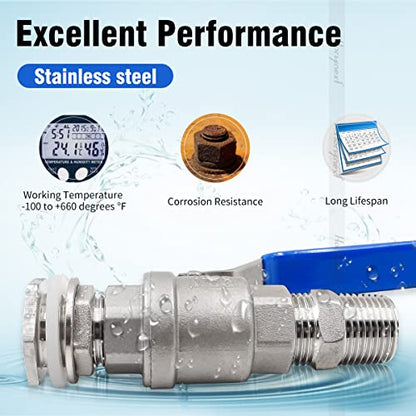 3/4" O.D. thread stainless steel home brewing bulkhead ball valve fitting kit 2nd generation - size: 3/4" O.D. thread