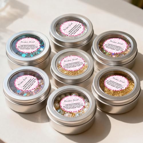PANTIDE Freshiess Scent Care Instruction Stickers - 500 Count Car Freshie Warning Round Labels, Adhesive Roll Stickers with Line to Write Thermal Printed for Small Business (2 x 2 Inch, Pink Flower) - color: Freshiess Pink Flower