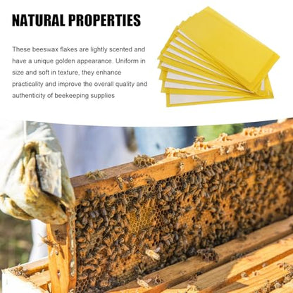 Saihisday 10Pcs Beehive Foundation 8-1/2-Inch Wax Coated Foundation Sheet Deep Bee Hive Beeswax Waxed Foundations Bee Waxed Sheets for Bee Frame