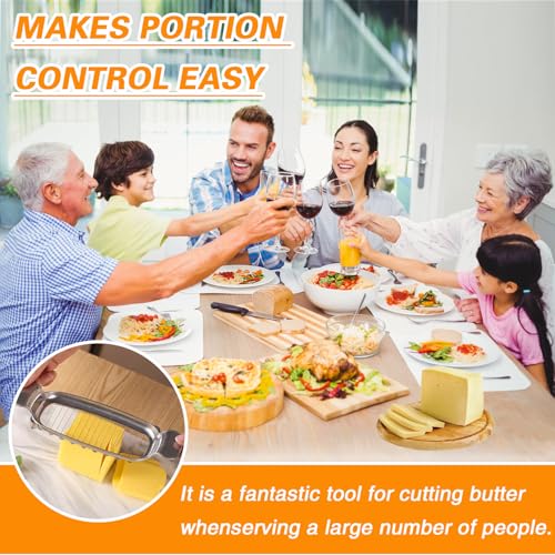 Stainless Steel Butter Cheese Slicer, Multipurpose Handheld Cutter for Block Cheese, Butter and Soft Fruits, Dishwasher Safe