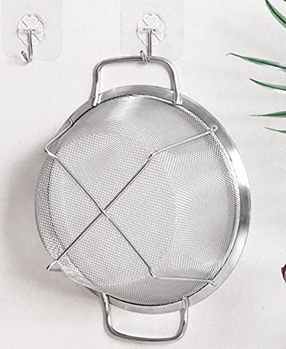 AJIODA Stainless Steel Mesh Colander Strainer Basket, 3 Quart Fine Mesh Net Colander with Heavy Duty Handles & Wide Rim & Resting Feet for Strain, Drain, Rinse, Fry, Steam or Cook Vegetables & Pasta - size: 3 Quart