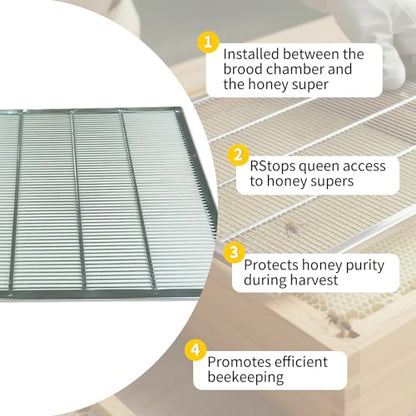 Queen Excluder 10 Frame 2 Pack, Metal Queen Bee Excluder for Langstroth Beehive, Separates Brood Chamber and Honey Super, Beekeeping Supplies