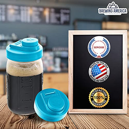 Mason Jar Lids Wide Mouth Plastic 4 pack-USA Made-Flip Cap Screw Top Pour Spout Drink Hole - Leak-proof for Kerr and Ball Canning Jars - Airtight for Drinks to Go and Controlled Pouring - Teal - color: Teal
