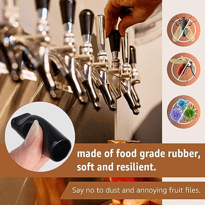 Beer Tap Plug Brush Beer Faucet Cap, 5pcs Beer Tap Plugs & 5pcs Rubber Draft Beer Faucet Covers & 1pcs Long Cleaning Draft Beer Plugs Tap Brush for Most Standard American Beer Faucets - size: 11 PCS