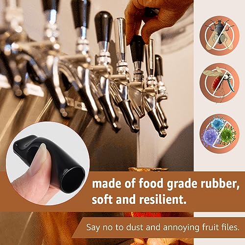 Beer Tap Plug Brush Beer Faucet Cap, 6pcs Beer Tap Plugs & 6pcs Rubber Draft Beer Faucet Covers & 2pcs Long Cleaning Draft Beer Plugs Tap Brush for Most Standard American Beer Faucets - size: 14 PCS