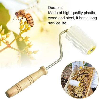 Honey Uncapping Tool Honey Uncapper Wooden Handle Uncapping Roller Uncapping Fork for Beekeeping