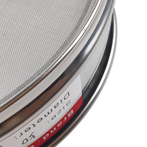 LABALPHA 50 Mesh Lab Sieves, #50 Mesh Test Sieve, 8'' Diameter, 304 Stainless Steel Wire Cloth (0.355mm) - size: 50 mesh (0.355mm)