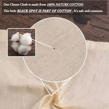 6Pcs Cheese Cloths for Straining, Reusable Grade 100 Cheesecloth for Cooking, 20x20" Ultra Fine Mesh Cheese Cloth,100% Unbleached Cotton Cloth Strainer for Juicing, Baking, Cheese Making - color: 6pcs 20x20"