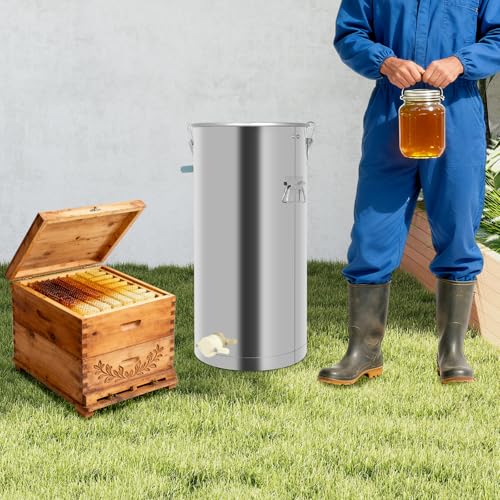 Stainless Steel Manual Honey Extractor, Household Beekeeping Machine Honey Presser Beeswax Press Tool Honey Presser Manual Beekeeping Extraction Tool for Honey Fruits Vegetables Juice (Style A) - color: Style A