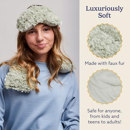 warmies Microwavable Neck & Shoulder Wrap - Heating & Cooling Plush Pad for Calming Relaxation - Weighted & Heated Neck Warmer with Scented Lavender - Microwave Heat Pad for Aches & Pain - Curly Sage - color: Curly Sage