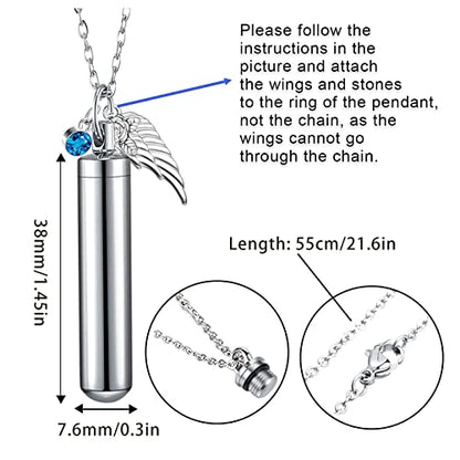 Urn Necklace For Ashes, 16 Pieces Urn Necklace, Stainless Steel Cremation Jewelry For Women Men, Cylinder Keepsake Pendant With Funnel(silver,16 Pieces)