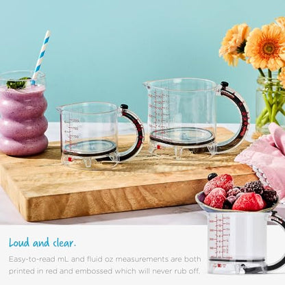 Dreamfarm Big Upcup All-in-1 Adjustable Measuring Cup - 2 Cup | Measures dry and liquid ingredients and scrapes itself clean, easy-to-read metric and imperial measurements, microwave safe - size: Big Upcup - 2 Cups