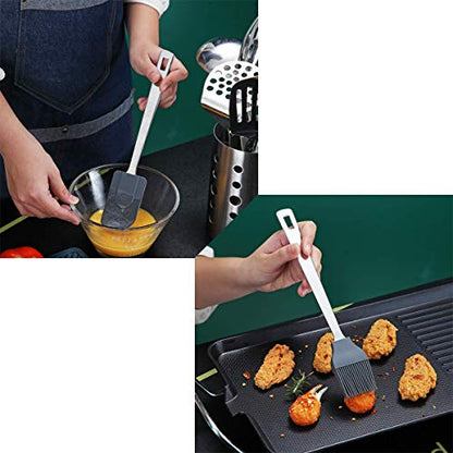 Cooking Spoon, Berglander 6 Pieces Spatula Set Stainless Steel, Metal Spatula, Serving Spoon, Kitchen Tools Set Non-Stick And Heat Resistant, Dishwasher Safe, Easy to Clean (6 Packs) - size: B. 6 Pieces