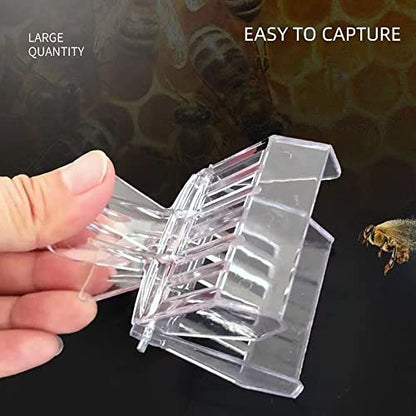 15 Pcs Queen Bee Cage Catcher Clip Transparent Plastic Beekeeping Tools kit