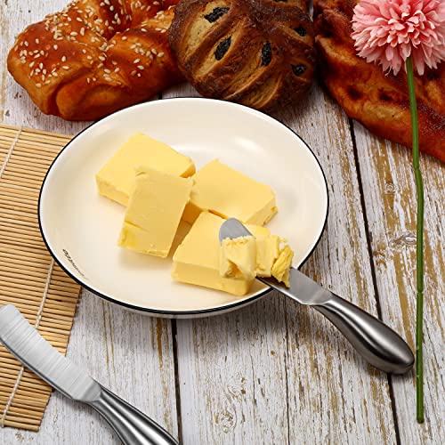 Mudder 8 Piece Stainless Steel Butter Knives, Cheese Spreaders for Cold Butter, Cream, Jam, Pastry, Dishwasher Safe Utensils, Cheese Knife for Kitchen, Restaurant Party, Wedding Housewarming