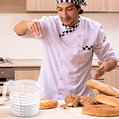 TOODOO 12 Pcs 4 Cup/32 oz Measuring Cups Capacity Clear Plastic Measuring Cups with Spout and Handle Grip 1000 ml Marking for Oil Flour, Water, Liquid, Ingredient