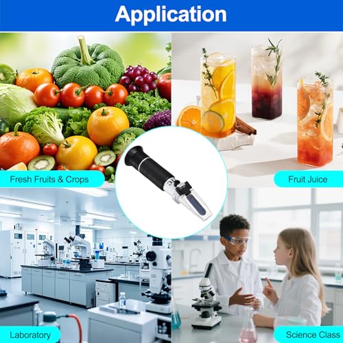 Portable Brix Refractometer with ATC, Accurate Dual Scale Brix Meter Specific Gravity SG Wort 1.000-1.130 & Brix 0-32%, High Precision Sugar Level Tester in Wine Making, Beer Brewing, Home Brew Kit