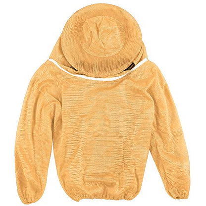 Haofy Professional Bee Suit for Men and Women Beekeeping Suit with Protective Round Veil for Apiary Backyard Beekeeping Jacket (Orange)