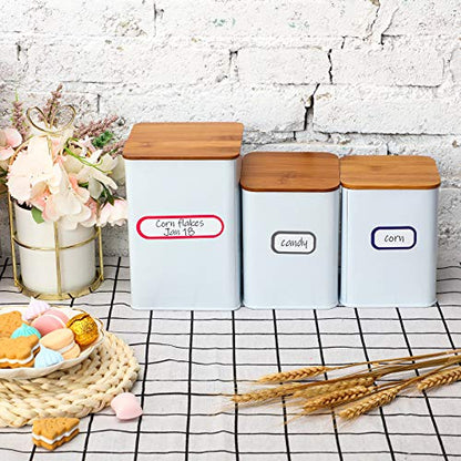 Outus 320 Pcs Waterproof Removable Labels with Makers Pen Self Adhesive Label Stickers for Water Bottles Spice Food Containers Jars Pantry Restaurant Storage(Colorful)