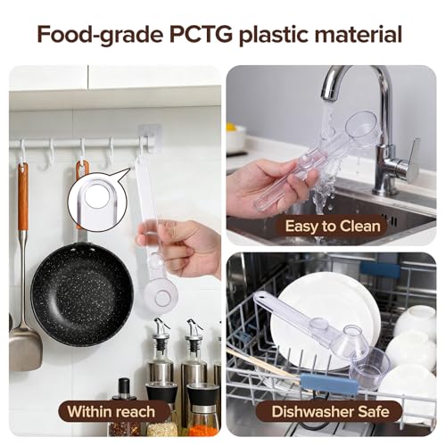 2Pcs Coffee Scoop Funnel 2Tbsp 51mm Espresso Tamper Kit, BPA-Free PCTG Dishwasher Safe, Fits K-Cup Reusable Pods/Espresso Machine, Coffee/Protein/Powder, Upgraded Combo Transparent, 2 Models A&B - color: Transparent