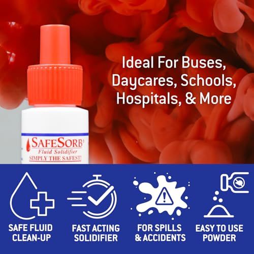 DiSorb Spill Absorbent Powder - Clean Up Bodily Fluids, Blood, Vomit, Urine, Diarrhea - Fluid Solidifier for Daycares, Buses, Schools, Hospitals, Restaurants - 1500cc - 96 Bottles Per Case - size: 1500 cc